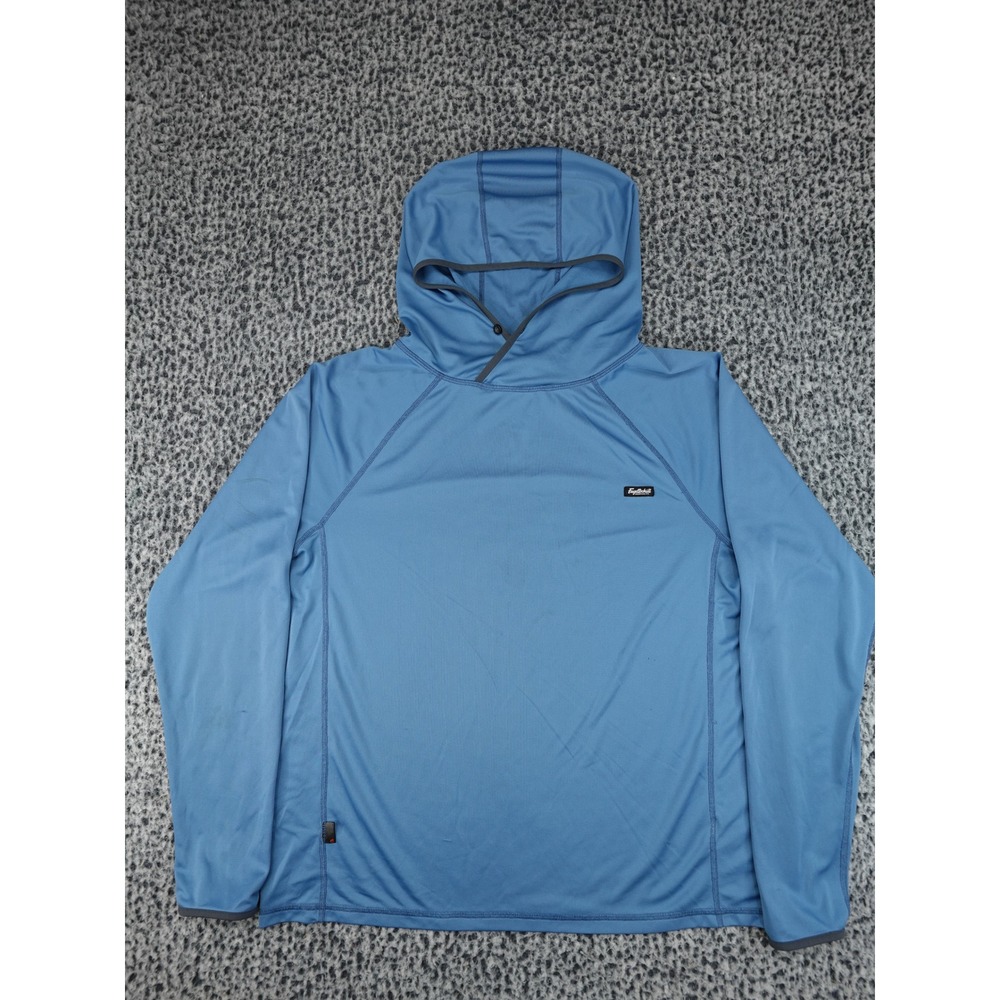 Fayettechill Sun Hoodie Mens XL Blue Waffle Knit Thumbhole Made in USA